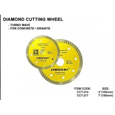CRESTON CCT-214 DIAMOND CUTTING WHEEL - TURBO WAVE 4” x 105mm  